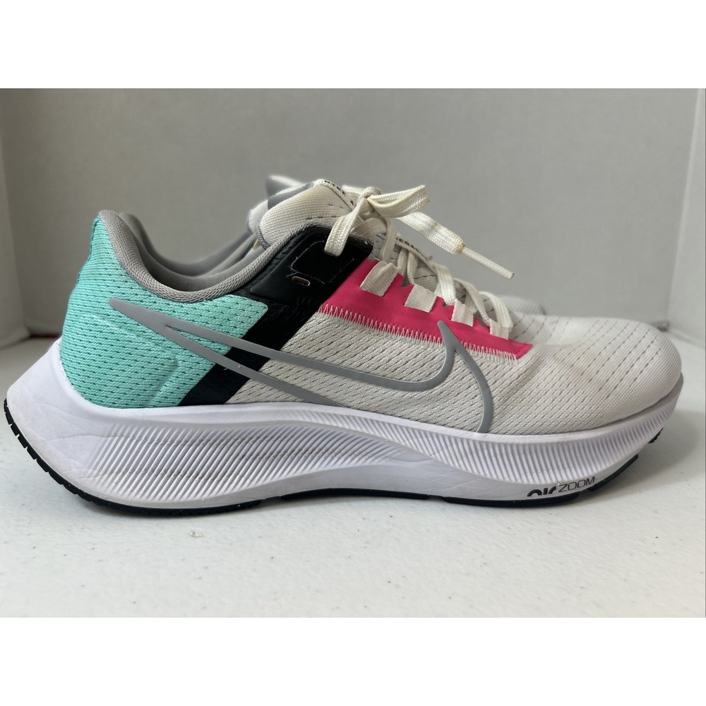 Nike Air Zooom Pegasus 38 White Green Mens US Size 7.5 CW7356-102 Running Shoes